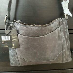 Frye Gray Leather Crossbody Bag